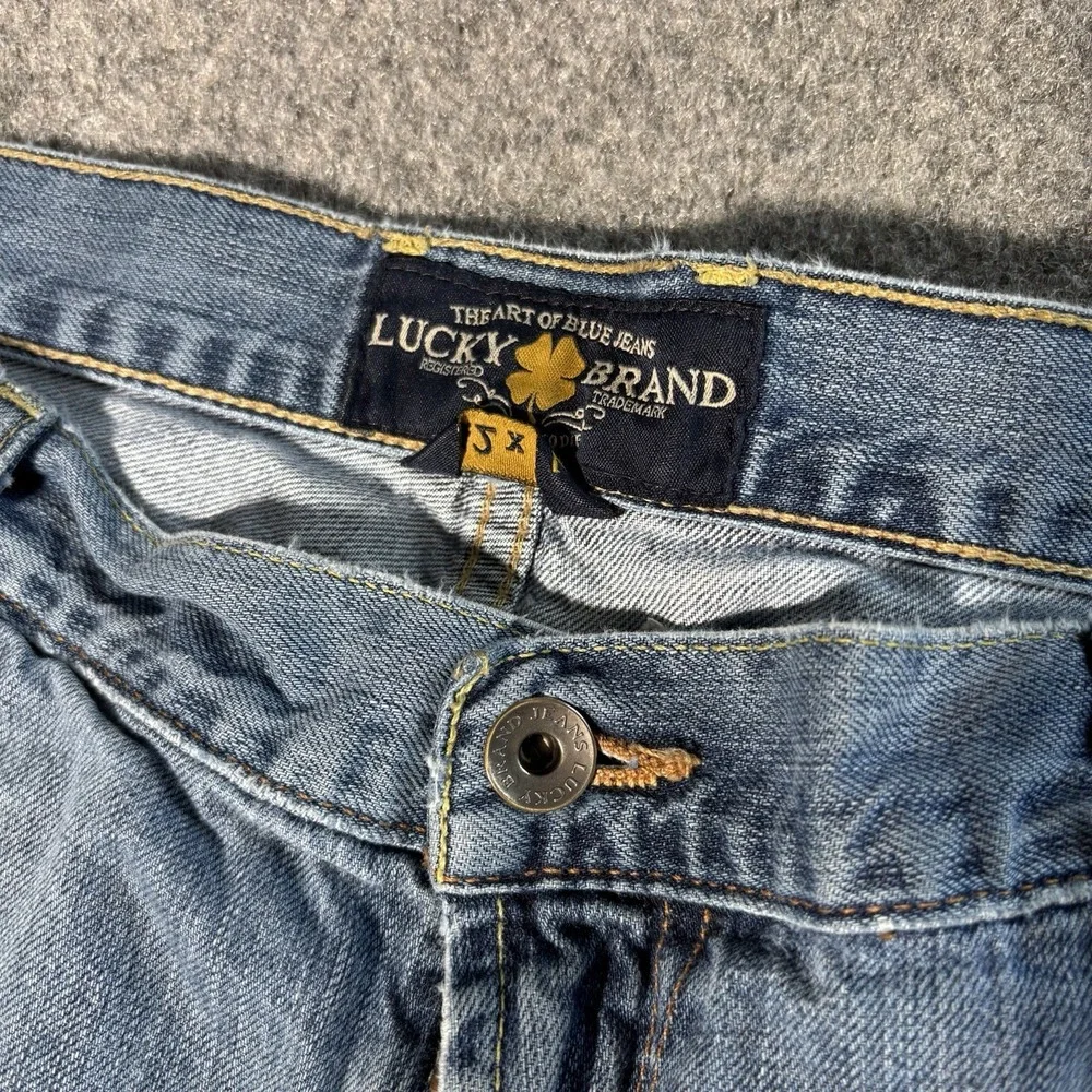 Lucky Brand 181 Jeans Mens‎ 42x32 (Fits 42X31) Relaxed Straight Y2K Blue Denim
